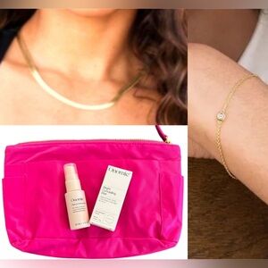 5 Piece BUNDLE - GRADUATION Bridesmaid GIFT Necklace,Bracelet,Makeup Bag,Makeup